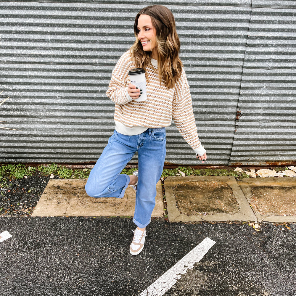 
                      
                        Taupe Crochet Sweater
                      
                    