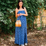 Dusty Blue Dot Dress