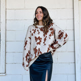 Cow Print Pullover