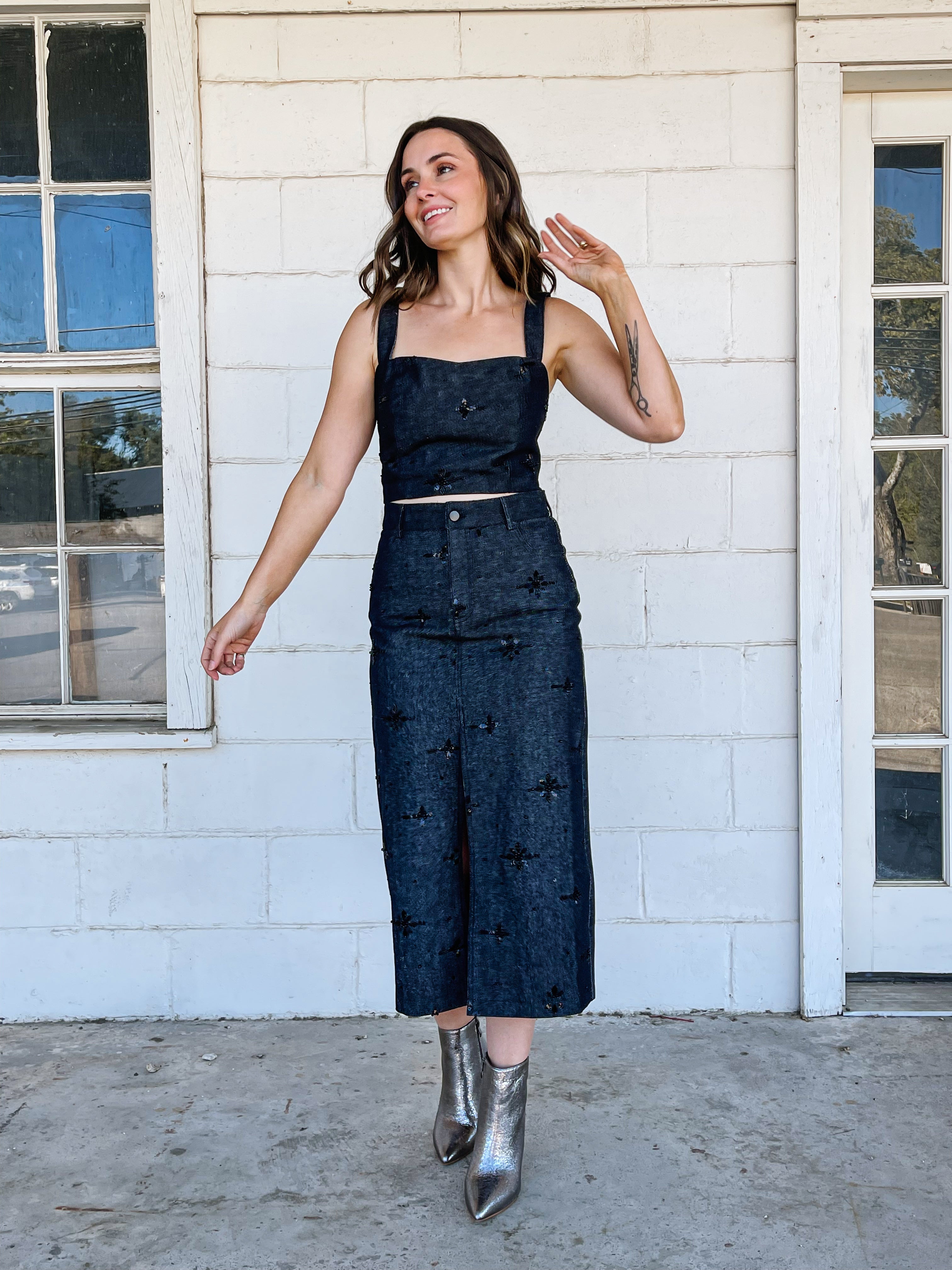 Beaded Skirt Set The Palm Social Collection Beaded Skirt Set The Palm Social Collection