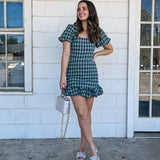 Plaid Puff Dress
