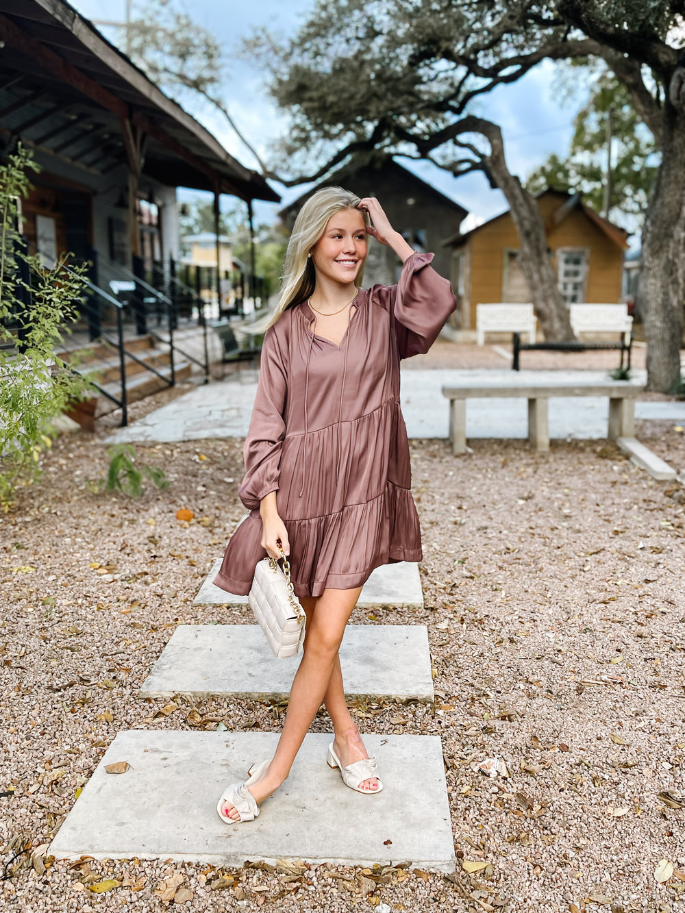 Mauve Long Sleeve Dress