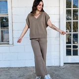 Mocha V-neck Lounge Set