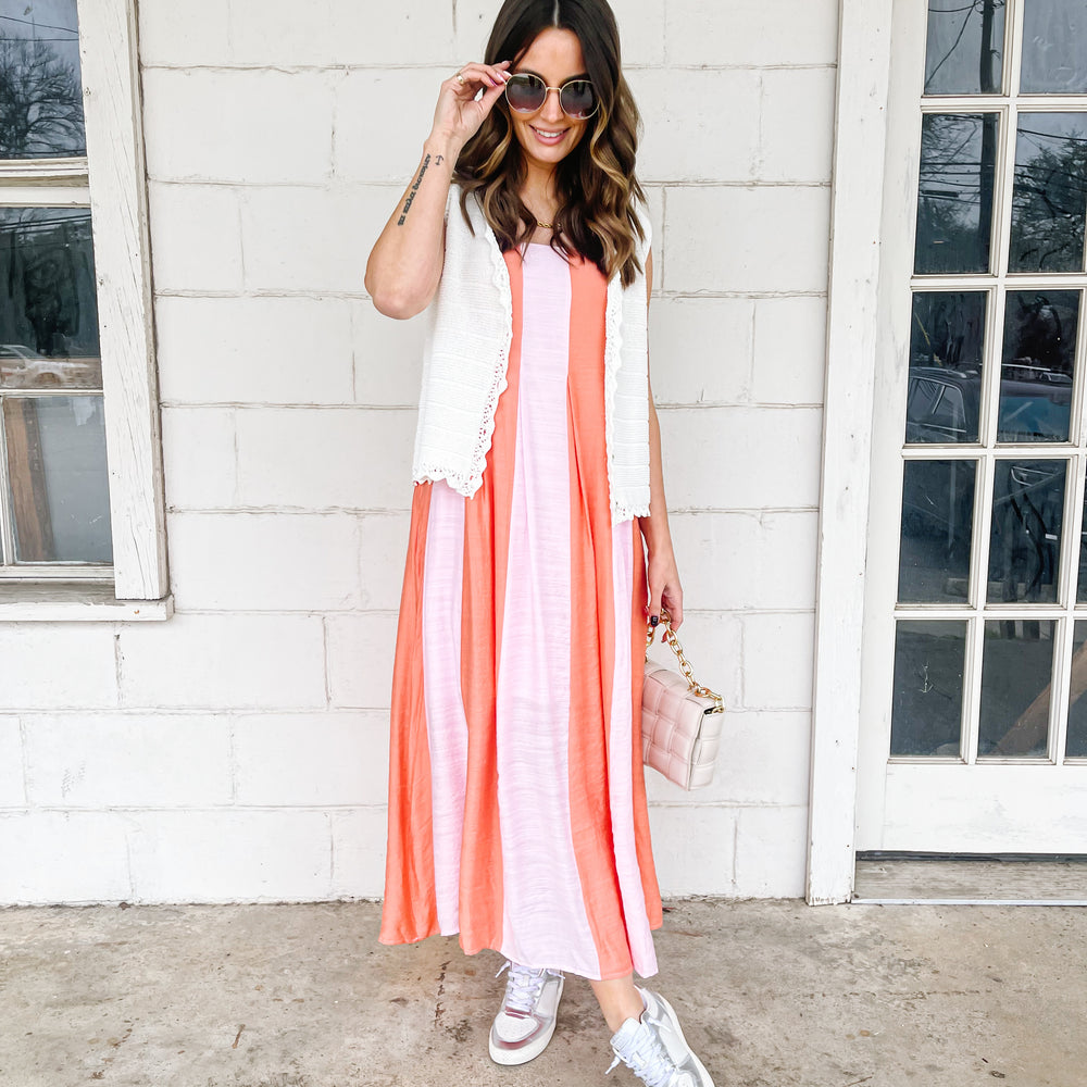 
                      
                        Colorblock Striped Midi Dress
                      
                    