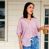 Lilac Oversized Button Up