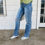 High Rise Slim Wide Leg