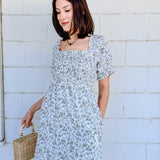 Soft Floral Midi Dress