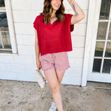 Patch Short Sleeve Sweater
