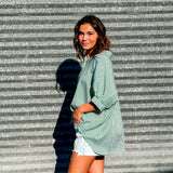 Oversized Emerald Button Down