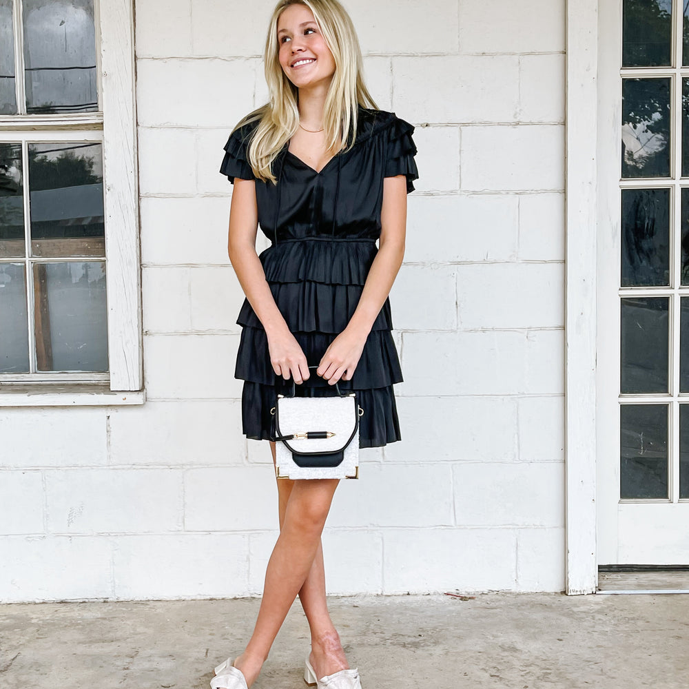 Short Sleeve Ruffle Dress