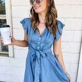 Denim Sweet Ruffle Dress