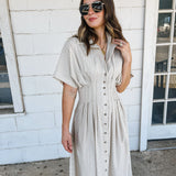 Fitted Button Down Shirt Dress