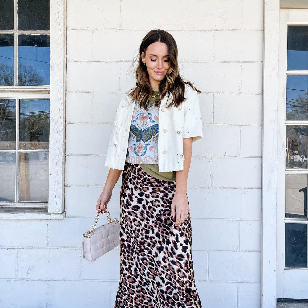 Midi Leopard Skirt
