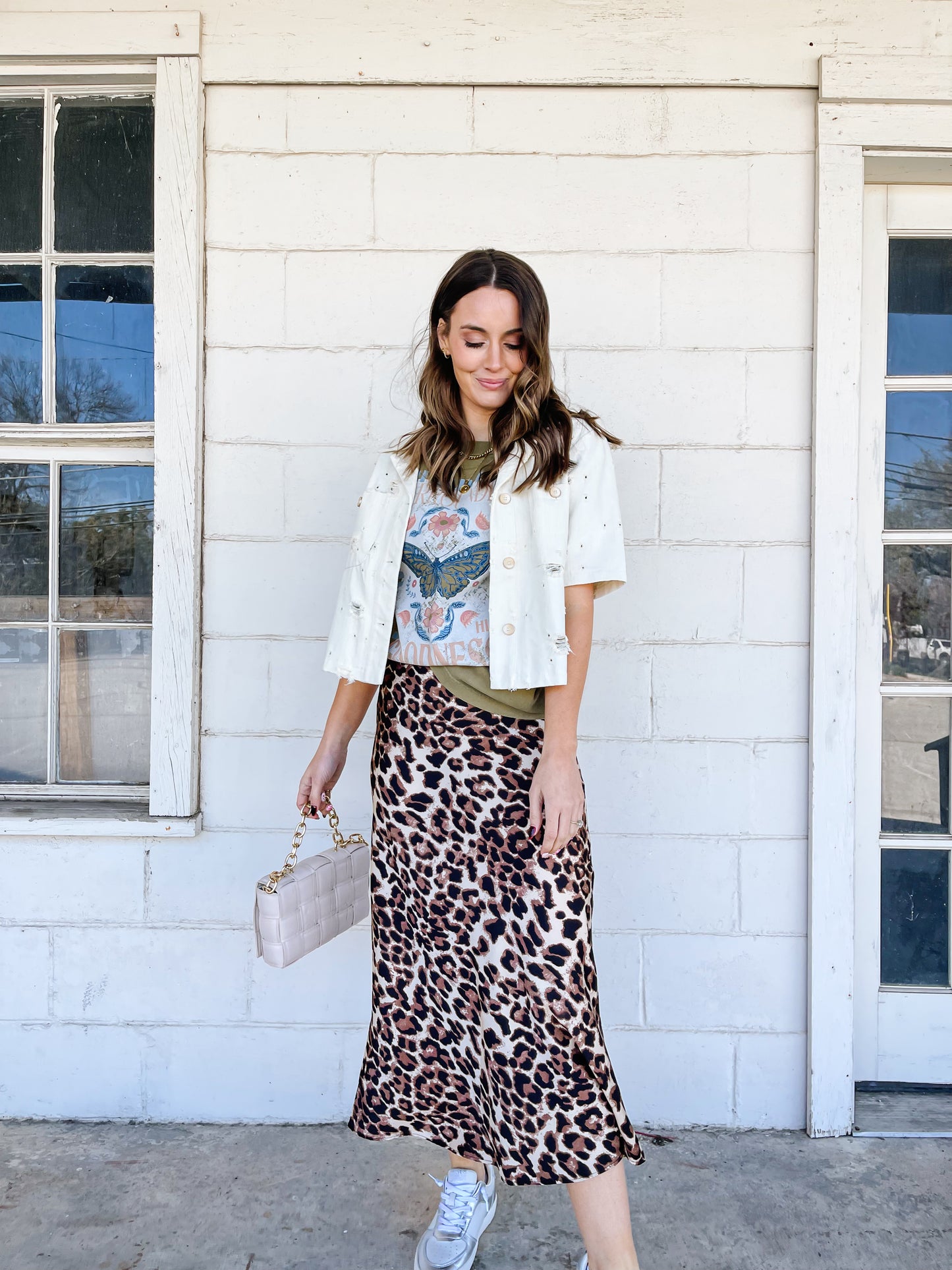 Midi Leopard Skirt