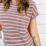 Striped Cap Sleeve Sweater