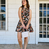 Black Floral Mini Dress
