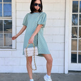 Puff Sleeve Mini Dress