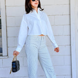 Cropped Buttondown Blouse