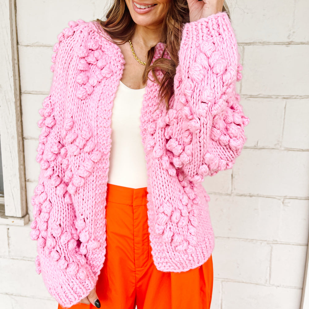 
                      
                        Pom Pom Heart Cardigan
                      
                    