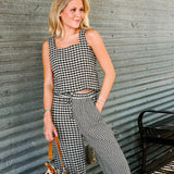 Gingham Square Neck Set