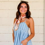 Pleated Denim Mini Dress