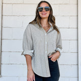 Beige Detailed Button Up
