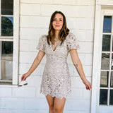 Natural Lace Mini Dress
