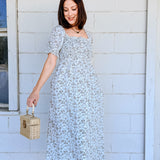 Soft Floral Midi Dress