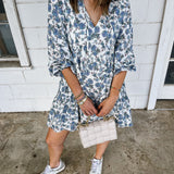 Floral Collard Mini Dress