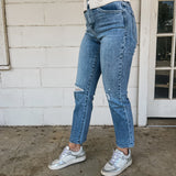 High Rise Ankle Straight Jean