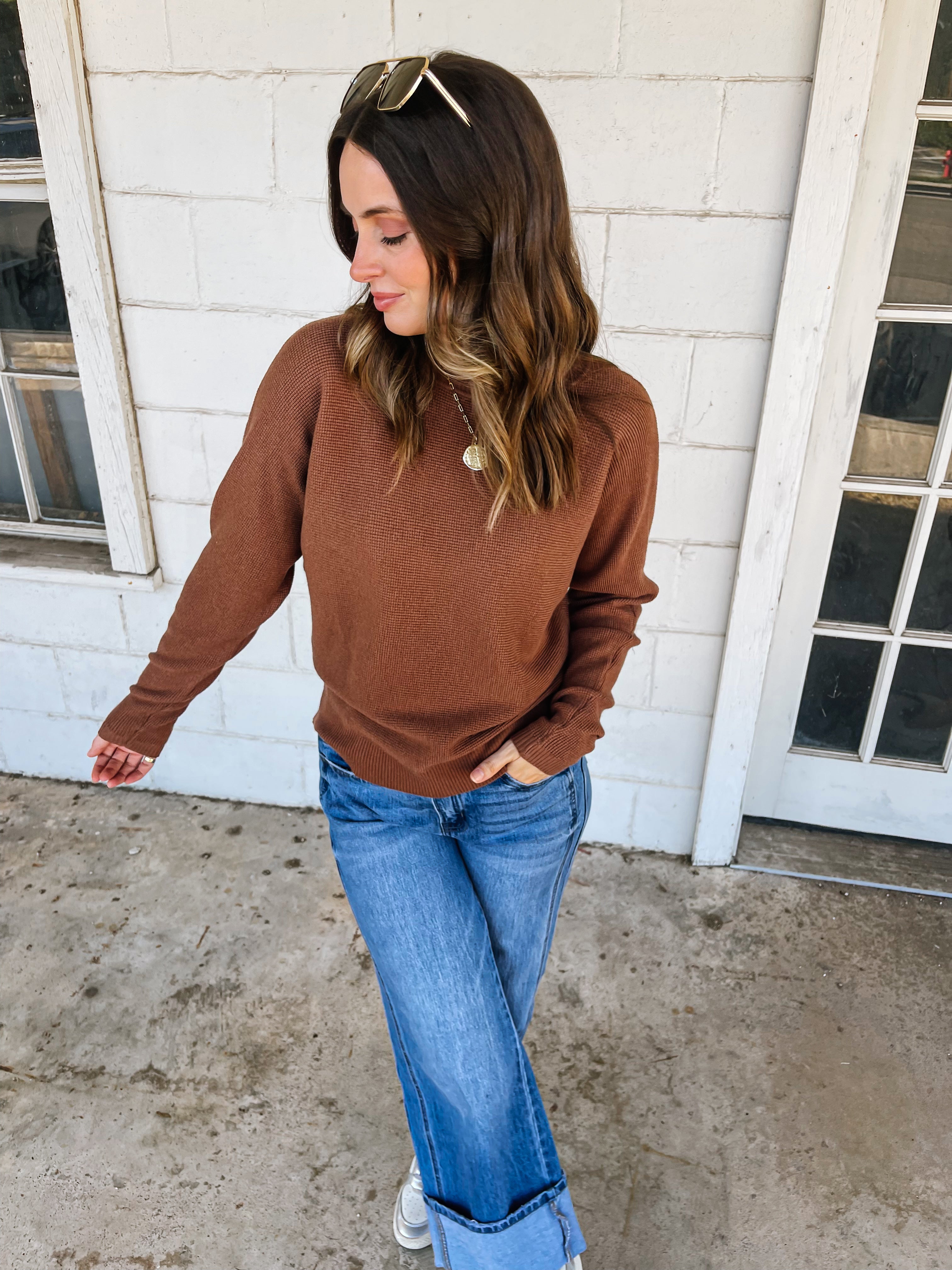 Soft Waffle V-Neck
