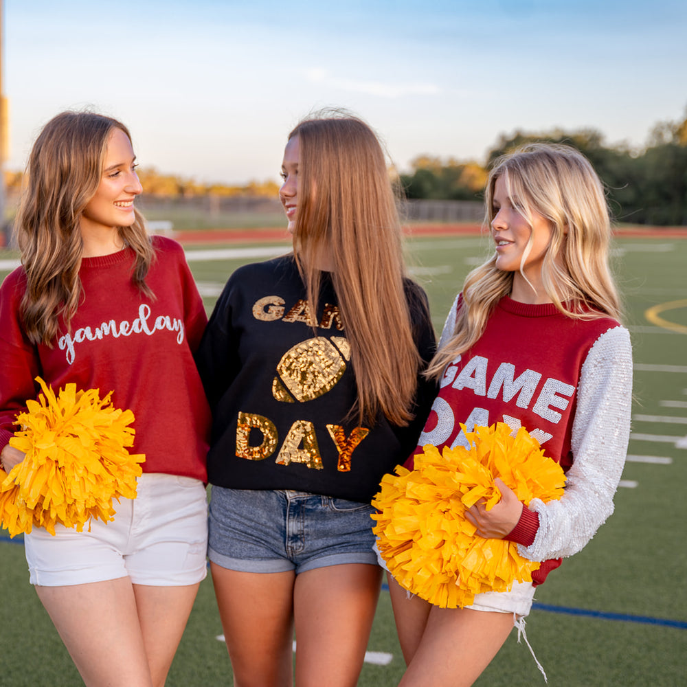 
                      
                        GameDay Knit Sequin Sweater - black
                      
                    