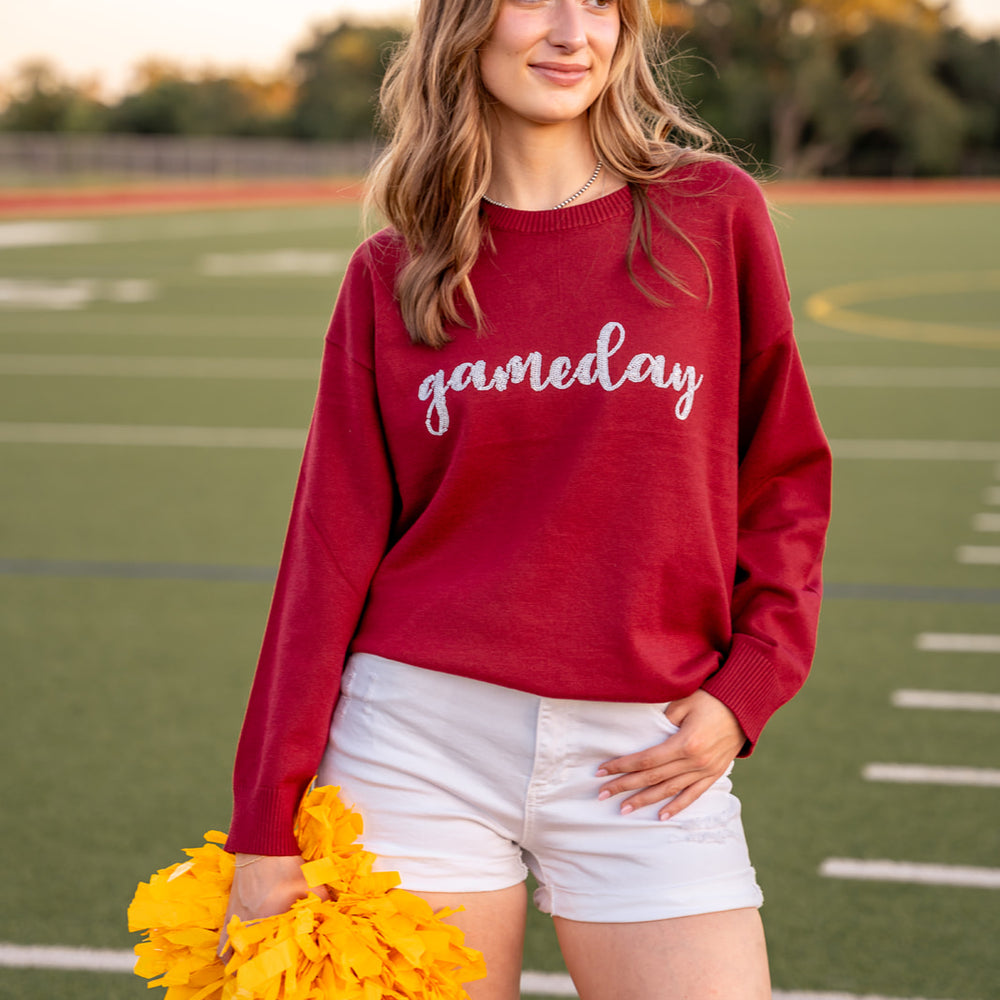 
                      
                        Sequin Scrip GameDay Sweater
                      
                    