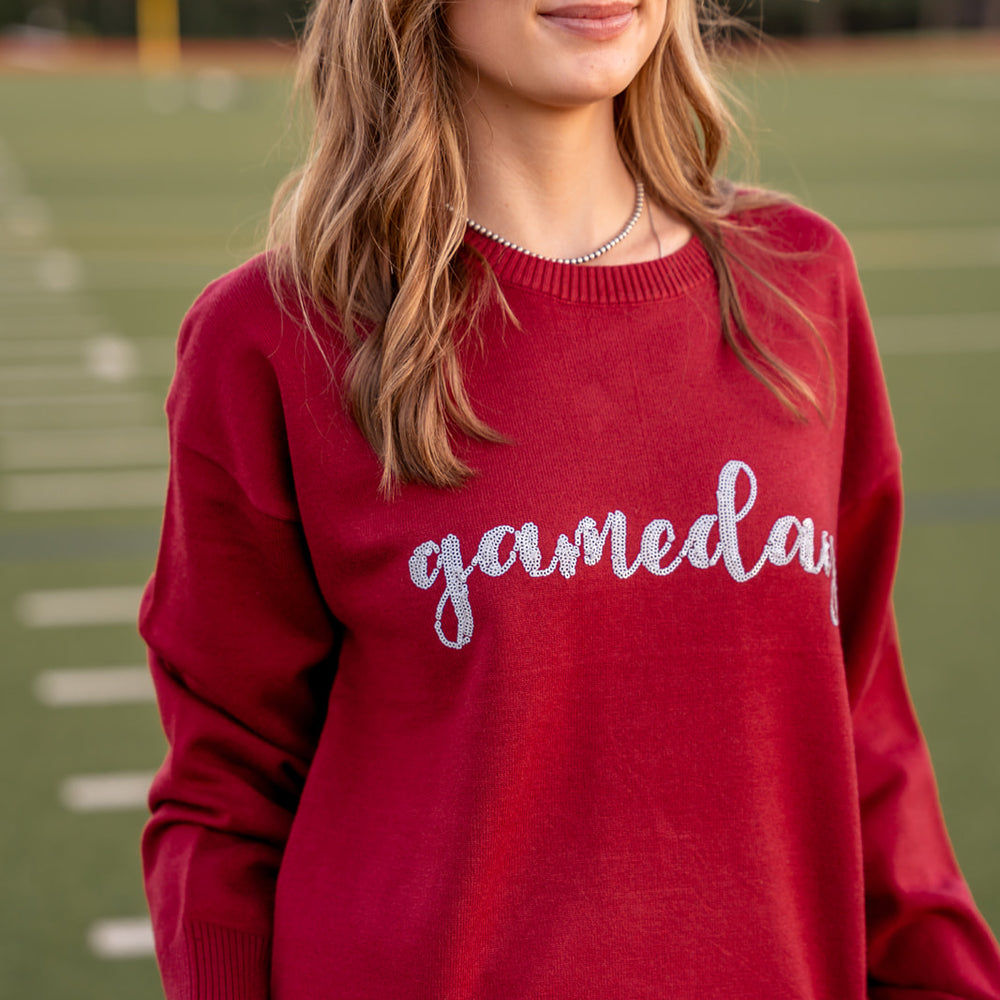 
                      
                        Sequin Scrip GameDay Sweater
                      
                    