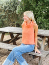 Sleeveless Turtleneck Sweater - Coral