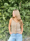 Striped Button Up Vest