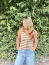 Striped Button Up Vest