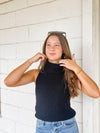 Sleeveless Turtleneck Sweater - Black