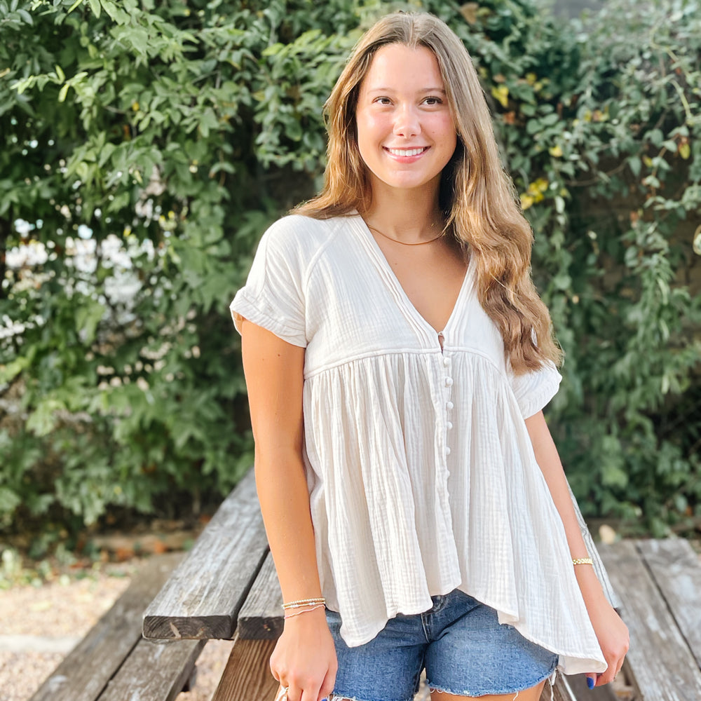 Button Up Flow Blouse