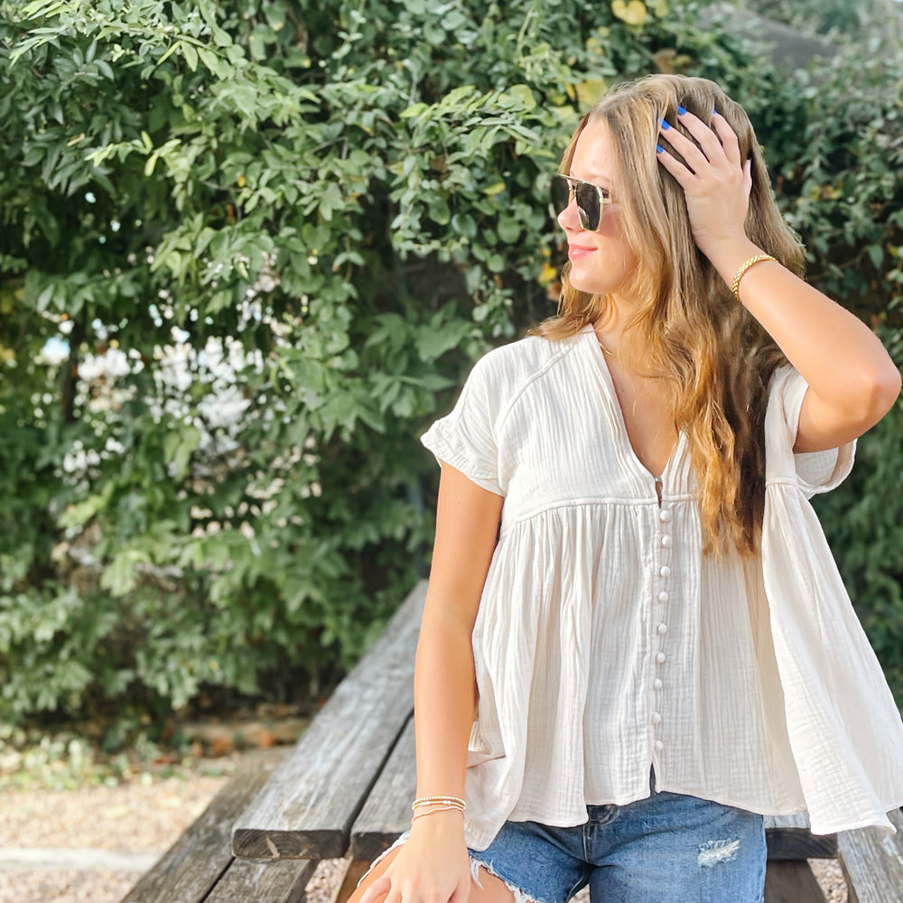 Button Up Flow Blouse