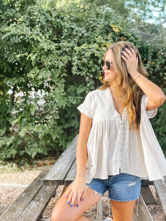 Button Up Flow Blouse