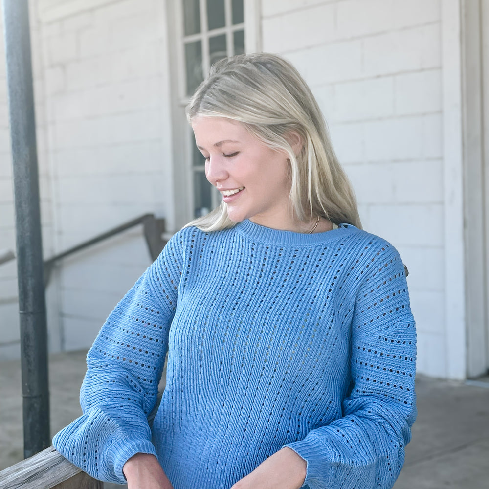 Open Knit Sky Sweater