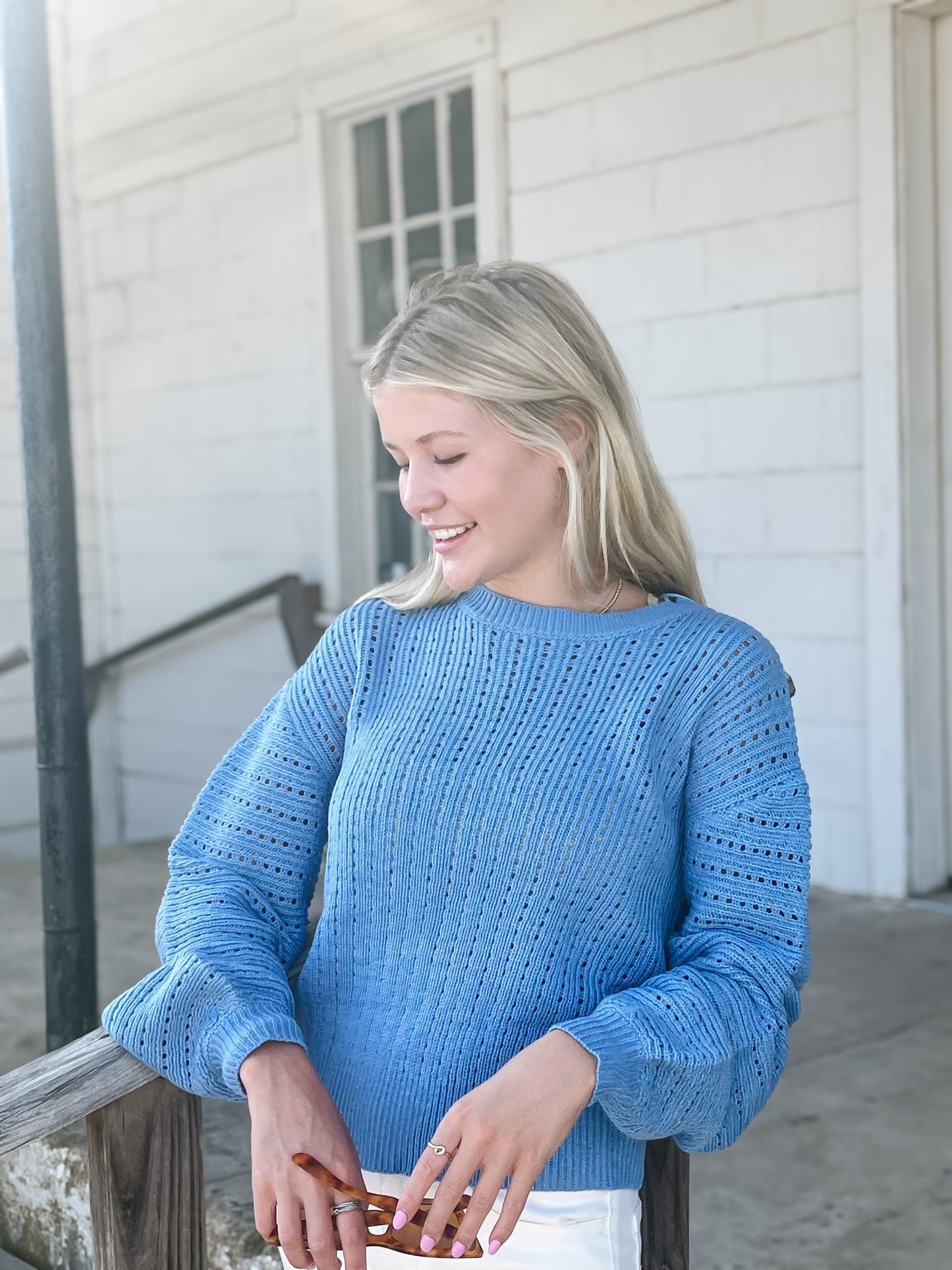 Open Knit Sky Sweater