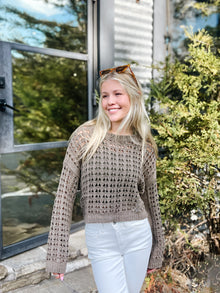  Flared Open Weave Sweater