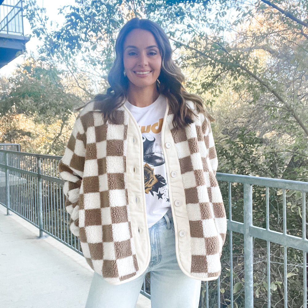 
                      
                        Checkered Button Jacket
                      
                    