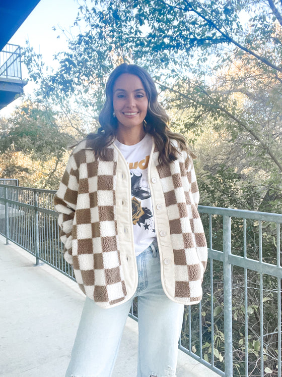 Checkered Button Jacket