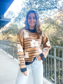  Daisy Strip Sweater