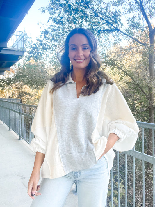 Terry Collared Pullover
