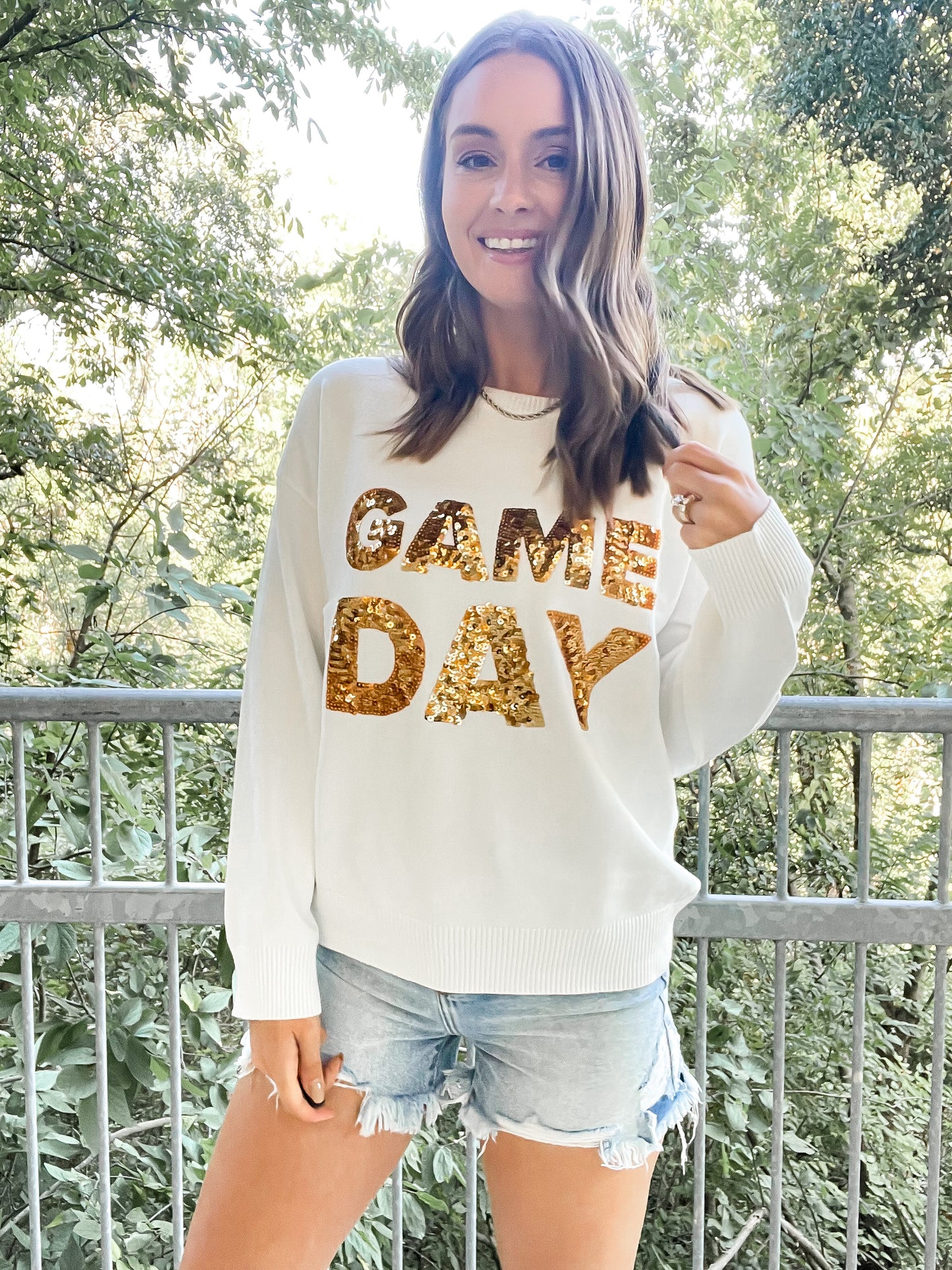 GameDay Knit - white & gold