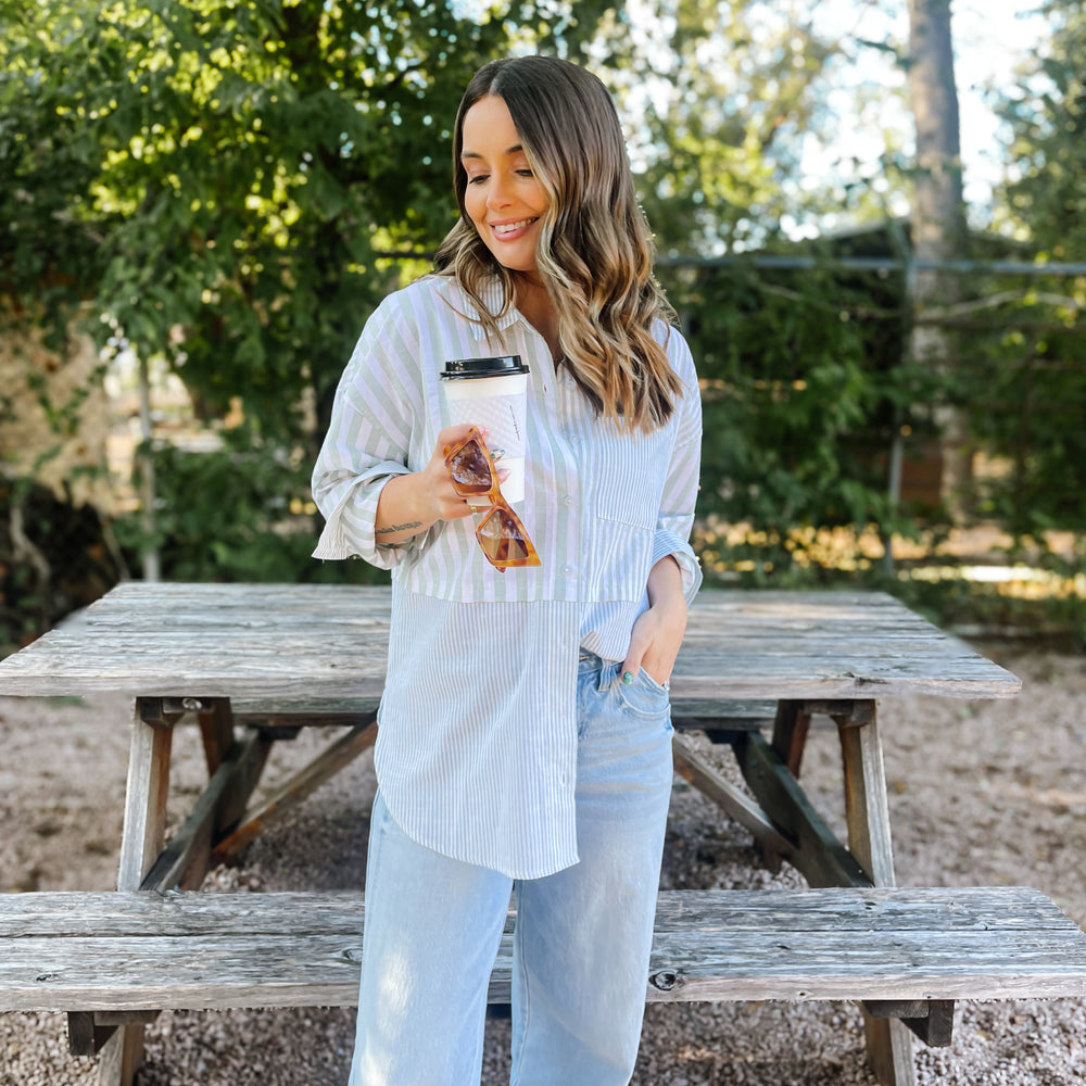 
                      
                        Candy Stripe Button Up
                      
                    